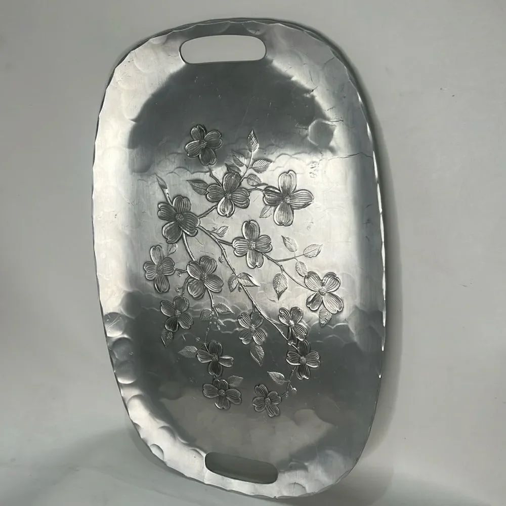 Wendell August Forge Art Iron Serving Tray Grove City Pa 11 1/2 X 17 1/2 Handle